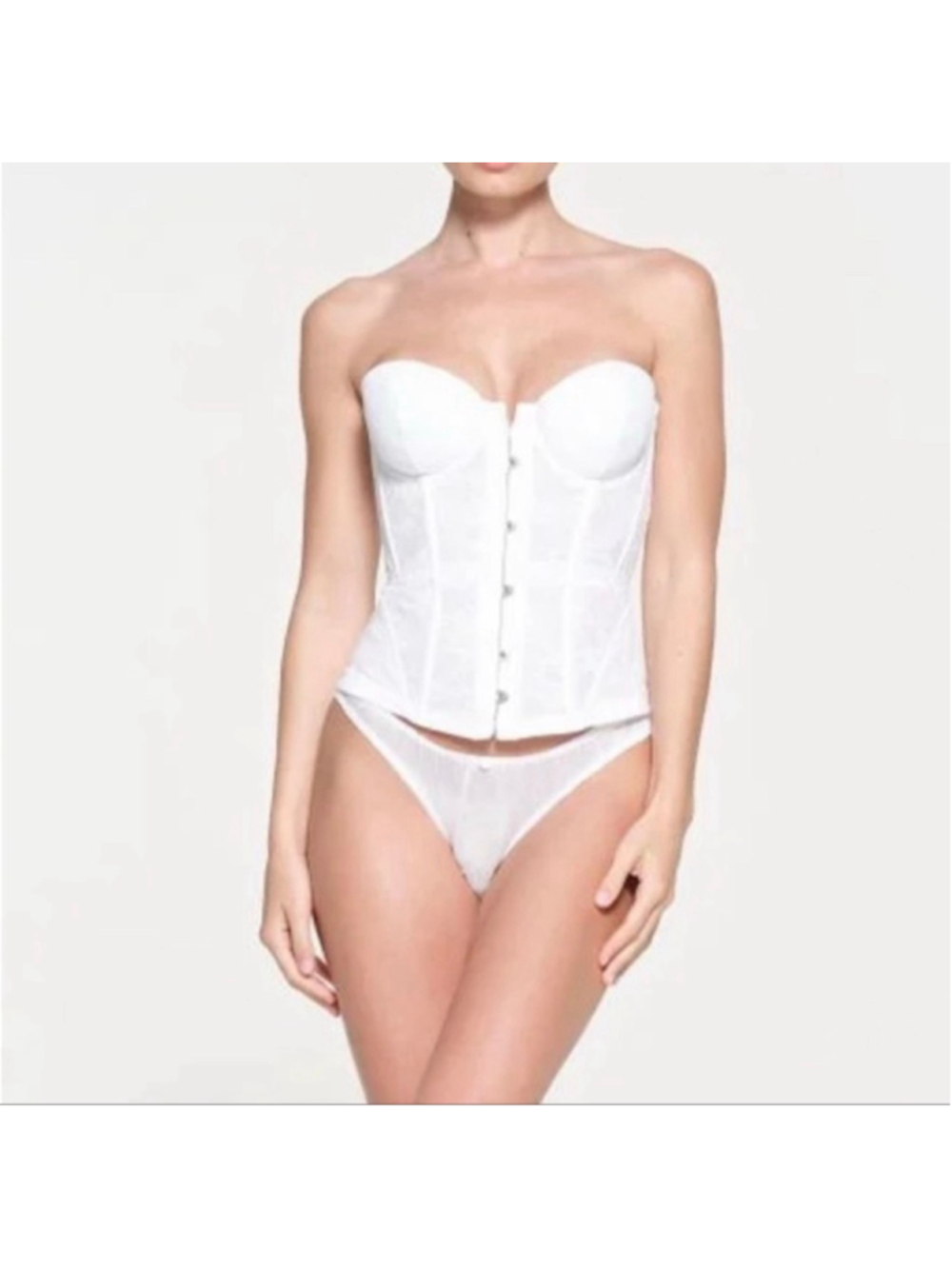 Women's SKIMS Strapless Corset Shapewear Snow 2X SKU723